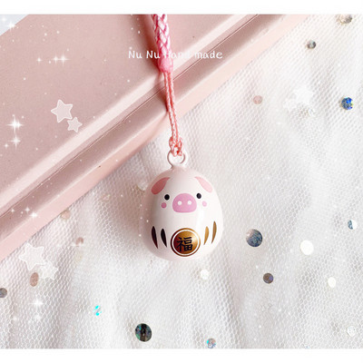 Japan Luck Piggy Blessing Pendant Направи си сам дрънкулки Phone Charm Lanyard Аксесоар Чанта за кола Ключодържател Water Bells Ключодържател Pray Gift