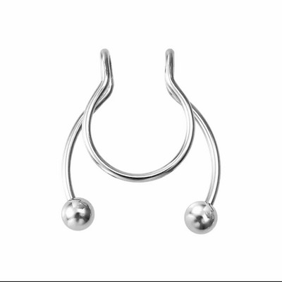 Nou model 2021, 1 buc. Piercing protetic pentru nas, inel protetic pentru nas, culoare din oțel, bijuterii perforate cu perforații false pentru bărbați