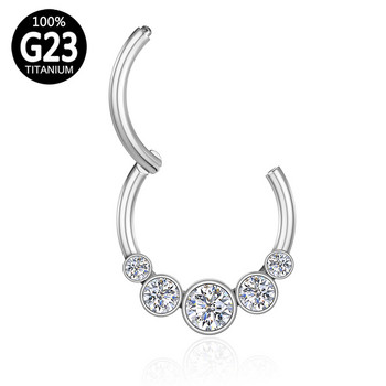 Helix Piercing Nez Pircing Пръстен за нос G23 Титаниева преграда Щракащ обръч Шарнирен сегмент Хрущял на зърното 16 Трагус Устна Бижута за тяло