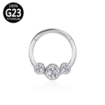 Helix Piercing Nez Pircing Пръстен за нос G23 Титаниева преграда Щракащ обръч Шарнирен сегмент Хрущял на зърното 16 Трагус Устна Бижута за тяло