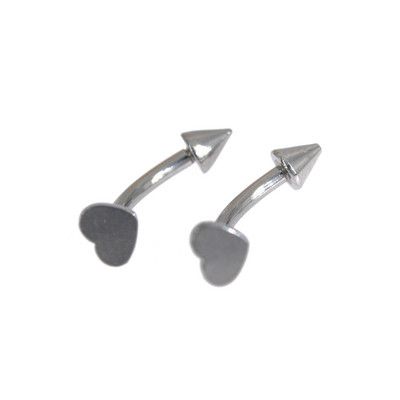 2 buc 1.2x8mm inimă oțel chirurgical oțel inel pentru burtă Daith Helix cercei bijuterii pentru corp inele pentru sprâncene piercing stud curbat barbell