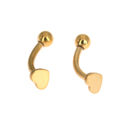 2 buc 1.2x8mm inimă oțel chirurgical oțel inel pentru burtă Daith Helix cercei bijuterii pentru corp inele pentru sprâncene piercing stud curbat barbell
