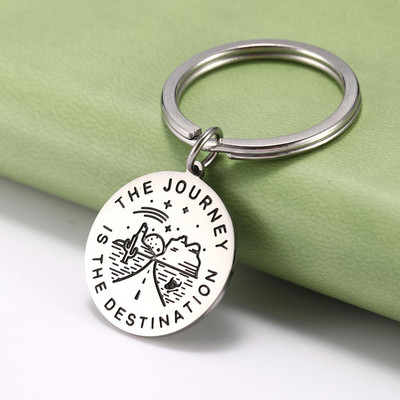 SKYRIM Breloc rotund Breloc Coconut Tree Adventure Mountain Journey Suport pentru breloc din oțel inoxidabil Breloc Pandantiv pentru geantă