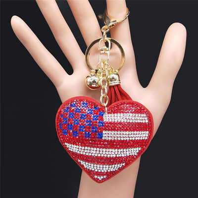 Inimă Cristal Albastru Islam Turcia Ochi Lanț Cheie Culoare Auriu Cioc Breloc Bijuterii Bijuterie Acier Inoxidabil K2805S01