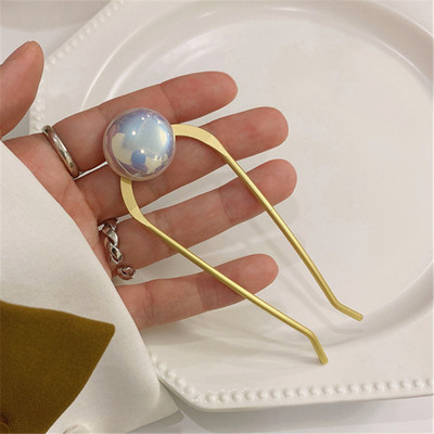 XIALUOKE Bețișoare de păr din metal în formă de U Bijuterii pentru femei Agrafă pentru bareta Agrafe de păr perle Tiara de mireasă Păr de nuntă Instrumente de design pentru coafura