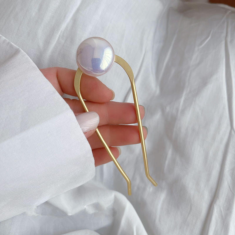 XIALUOKE Bețișoare de păr din metal în formă de U Bijuterii pentru femei Agrafă pentru bareta Agrafe de păr perle Tiara de mireasă Păr de nuntă Instrumente de design pentru coafura