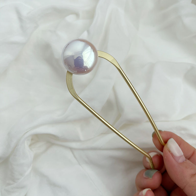 XIALUOKE Bețișoare de păr din metal în formă de U Bijuterii pentru femei Agrafă pentru bareta Agrafe de păr perle Tiara de mireasă Păr de nuntă Instrumente de design pentru coafura