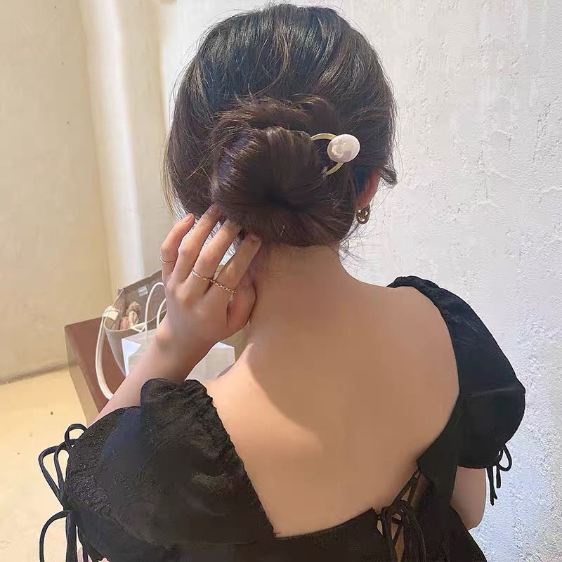 XIALUOKE Bețișoare de păr din metal în formă de U Bijuterii pentru femei Agrafă pentru bareta Agrafe de păr perle Tiara de mireasă Păr de nuntă Instrumente de design pentru coafura