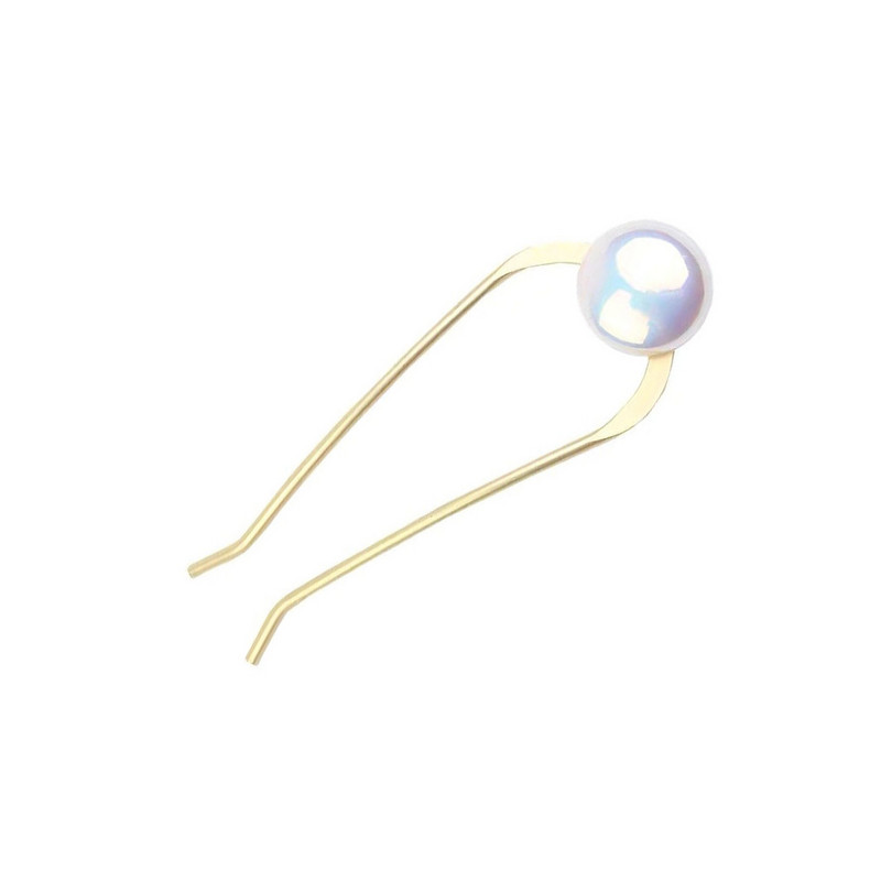 XIALUOKE Bețișoare de păr din metal în formă de U Bijuterii pentru femei Agrafă pentru bareta Agrafe de păr perle Tiara de mireasă Păr de nuntă Instrumente de design pentru coafura