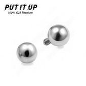 10db G23 Titanium Ball 3/4/5mm 14G 16G belső menetes súlyzó tükör polírozott testpiercing ékszer Ti 6AL-4V ELI