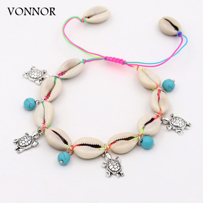 Anklets pentru femei Fata Handmade Shell Jewelry Bratara pentru picioare Vara Plaja Sandale desculte Curea de glezna pe picior Accesorii