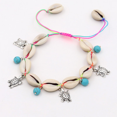 Anklets pentru femei Fata Handmade Shell Jewelry Bratara pentru picioare Vara Plaja Sandale desculte Curea de glezna pe picior Accesorii