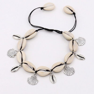 Anklets pentru femei Fata Handmade Shell Jewelry Bratara pentru picioare Vara Plaja Sandale desculte Curea de glezna pe picior Accesorii