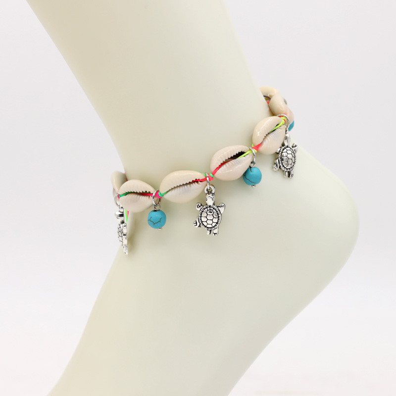 Anklets pentru femei Fata Handmade Shell Jewelry Bratara pentru picioare Vara Plaja Sandale desculte Curea de glezna pe picior Accesorii