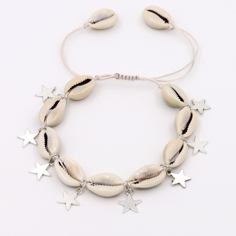 Anklets pentru femei Fata Handmade Shell Jewelry Bratara pentru picioare Vara Plaja Sandale desculte Curea de glezna pe picior Accesorii