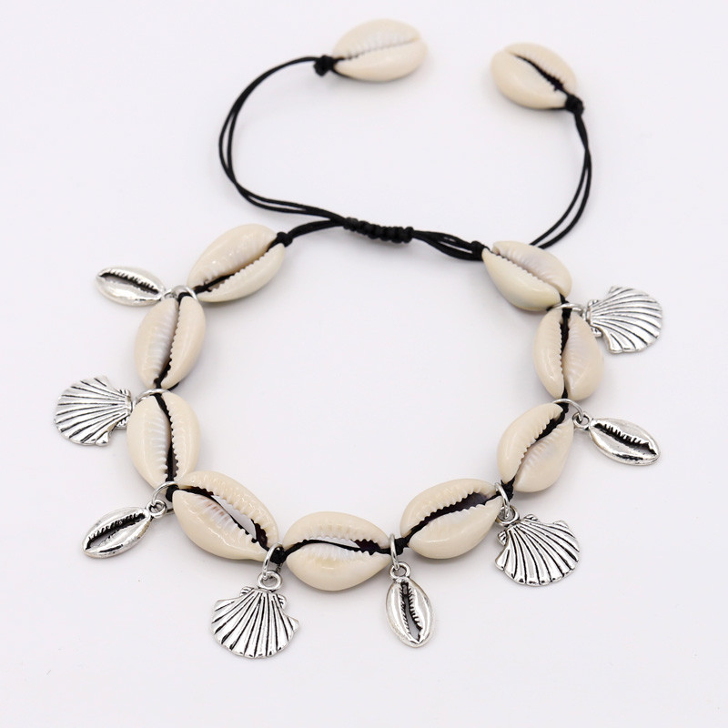 Anklets pentru femei Fata Handmade Shell Jewelry Bratara pentru picioare Vara Plaja Sandale desculte Curea de glezna pe picior Accesorii