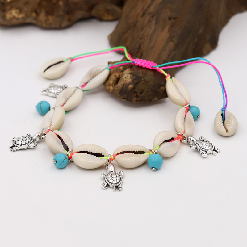 Anklets pentru femei Fata Handmade Shell Jewelry Bratara pentru picioare Vara Plaja Sandale desculte Curea de glezna pe picior Accesorii