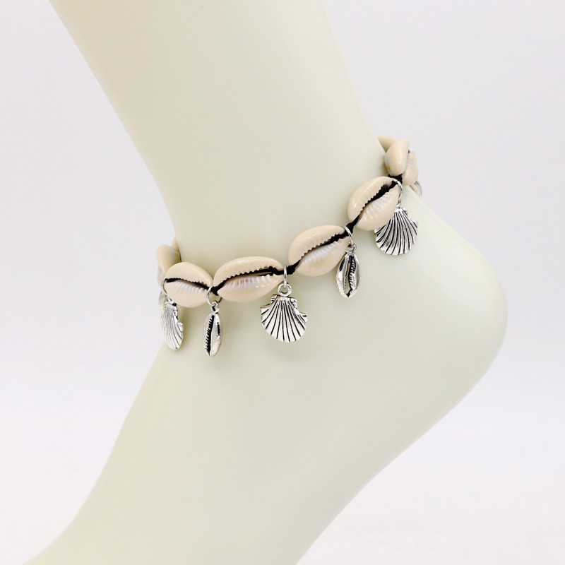 Anklets pentru femei Fata Handmade Shell Jewelry Bratara pentru picioare Vara Plaja Sandale desculte Curea de glezna pe picior Accesorii