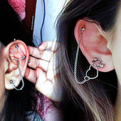 Cercei cu piercing la ureche din oțel inoxidabil Piercing industrial pentru cartilaj Conch Tragus Lobul urechii Cercei tip Helix Barbell Pierc 16G