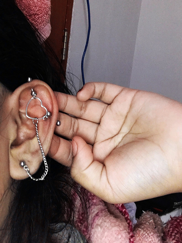 Cercei cu piercing la ureche din oțel inoxidabil Piercing industrial pentru cartilaj Conch Tragus Lobul urechii Cercei tip Helix Barbell Pierc 16G