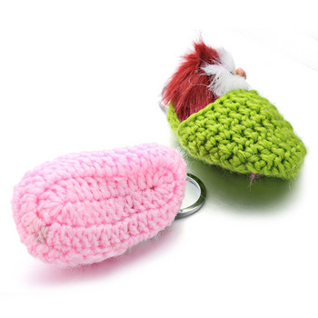 Lovely Sleeping Sleeping Cat Pompom Keychains Faux Rabbit Fur Cute Kitten Χειροποίητα υφαντά χνουδωτά μπρελόκ για γυναίκες κορίτσια Δώρο αυτοκίνητο K381