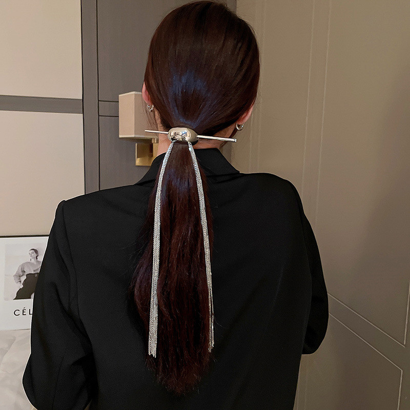 XIALUOKE Agrafe de păr cu arc geometric geometric de epocă pentru femei, bentită cu împletitură, ciucuri lungi, bijuterii de păr, accesorii pentru mireasă