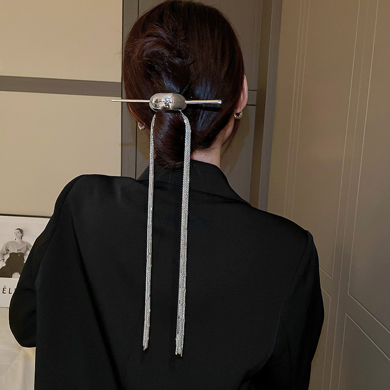 XIALUOKE Agrafe de păr cu arc geometric geometric de epocă pentru femei, bentită cu împletitură, ciucuri lungi, bijuterii de păr, accesorii pentru mireasă