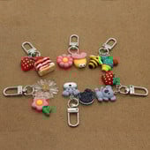 1 buc. Breloc cu pandantiv pentru plante cu hrană pentru animale, cheie pentru femei, unic, drăguț, prăjitură cu căpșuni, margarete, koala, geantă de câine, cutie de mașină, lanț de chei K93