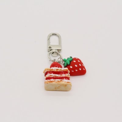 1 buc. Breloc cu pandantiv pentru plante cu hrană pentru animale, cheie pentru femei, unic, drăguț, prăjitură cu căpșuni, margarete, koala, geantă de câine, cutie de mașină, lanț de chei K93