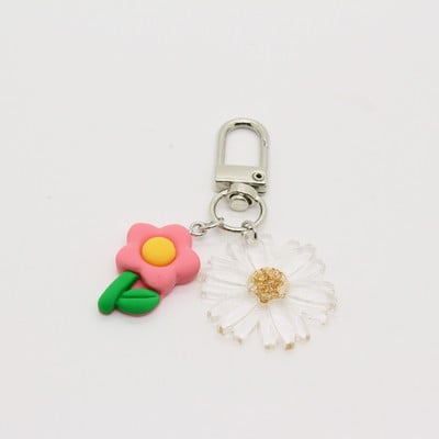 1 buc. Breloc cu pandantiv pentru plante cu hrană pentru animale, cheie pentru femei, unic, drăguț, prăjitură cu căpșuni, margarete, koala, geantă de câine, cutie de mașină, lanț de chei K93