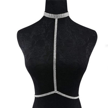 Stonefans Sexy Rhinestone Bralette Body Harness Jewellery for Women Statment Crystal Chains Breast Body Колиета Бижута за колани