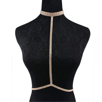 Stonefans Sexy Rhinestone Bralette Body Harness Jewellery for Women Statment Crystal Chains Breast Body Колиета Бижута за колани