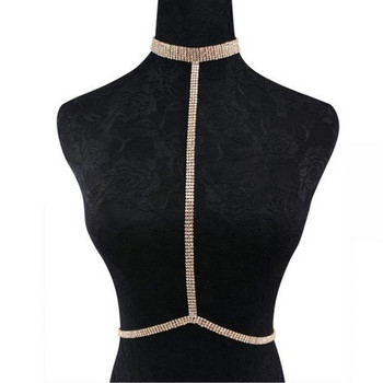 Stonefans Sexy Rhinestone Bralette Body Harness Jewellery for Women Statment Κρυστάλλινες αλυσίδες Κολιέ στήθος Κοσμήματα ζωνών