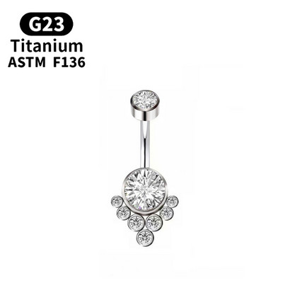G23 Titan Piercing Titanium Grade Implant Zirconia Piercing Bijuterii pentru corp pentru femei