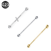 16G 16G 34-38mm G23 Titanium CZ Industrial Barbell Cartilajul urechii Helix-Conch Piercing Bar Cercei Stud Bijuterii pentru corp