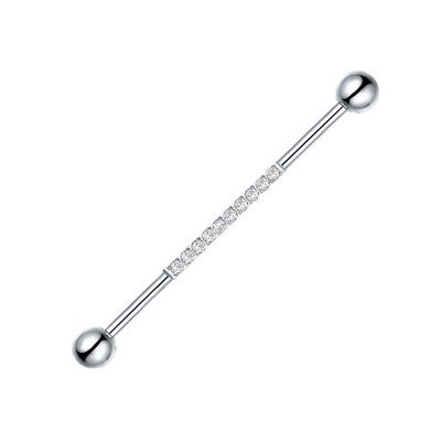 16G 16G 34-38mm G23 Titanium CZ Industrial Barbell Cartilajul urechii Helix-Conch Piercing Bar Cercei Stud Bijuterii pentru corp