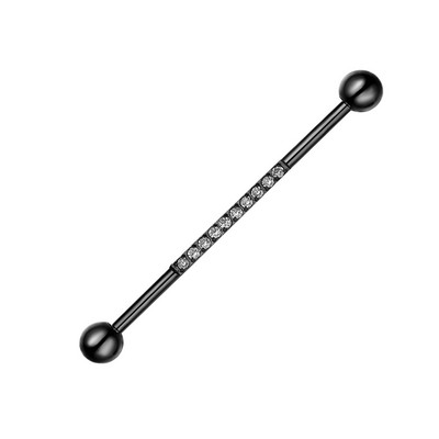 16G 16G 34-38mm G23 Titanium CZ Industrial Barbell Cartilajul urechii Helix-Conch Piercing Bar Cercei Stud Bijuterii pentru corp