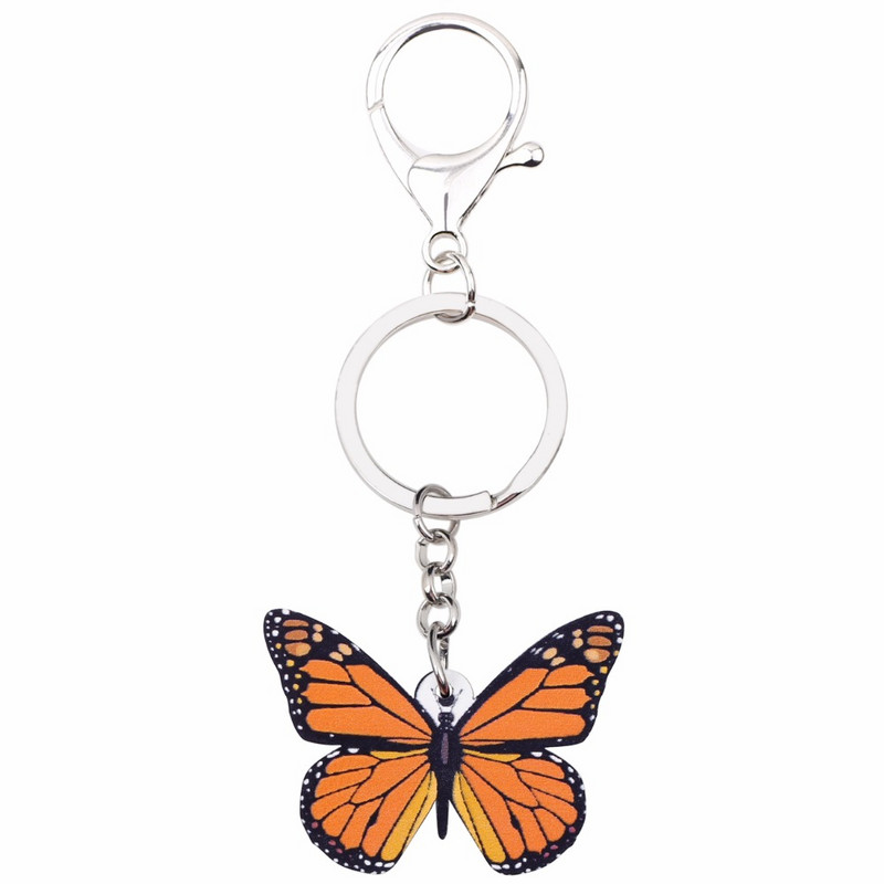 Bonsny akril Monarch leptir privjesak za ključeve Privjesci za ključeve Prsten Modni nakit od insekata za žene Torba za djevojke Auto torbica Privjesci Original