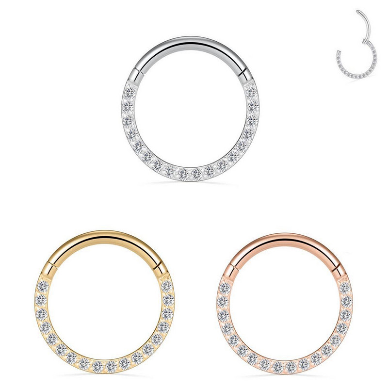F136 Titán piercing Clicker szegmens karika orrgyűrűk fülbevalók orrszeptum piercing fül Tragus porc Helix ajak fül piercing