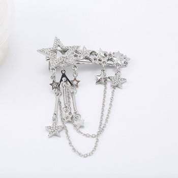 Εξαιρετικά Crystal Star Hair Clips Bling Shiny Hairwear Αξεσουάρ μαλλιών για γυναίκες Κορίτσια Κομψές αλυσίδες φούντα καρφίτσες μαλλιών Cool New