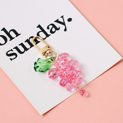 2021 drăguț struguri 3D strass stras cristal arilic pompon breloc mașină breloc cu pandantiv inel accesorii AirPods D525