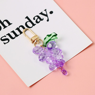 2021 drăguț struguri 3D strass stras cristal arilic pompon breloc mașină breloc cu pandantiv inel accesorii AirPods D525