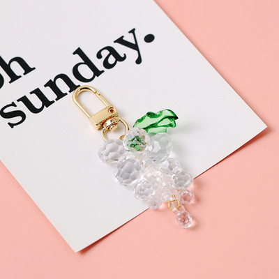 2021 drăguț struguri 3D strass stras cristal arilic pompon breloc mașină breloc cu pandantiv inel accesorii AirPods D525