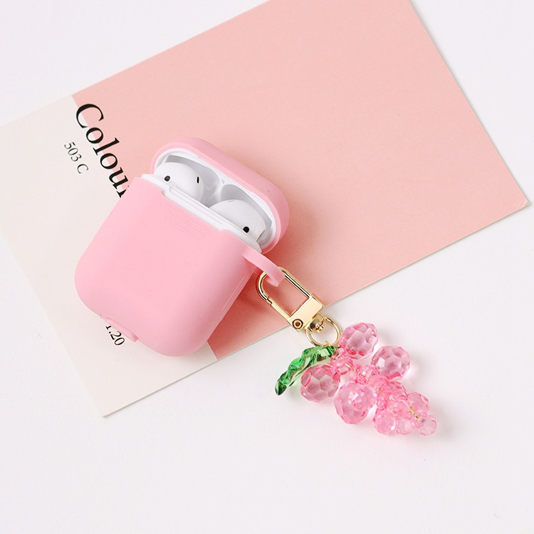 2021 drăguț struguri 3D strass stras cristal arilic pompon breloc mașină breloc cu pandantiv inel accesorii AirPods D525