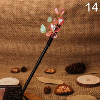 Bețișor de păr din lemn de epocă în stil chinezesc înfășurat ace de păr cu flori cu ciucuri accesorii de păr clasică elegantă pentru doamnă