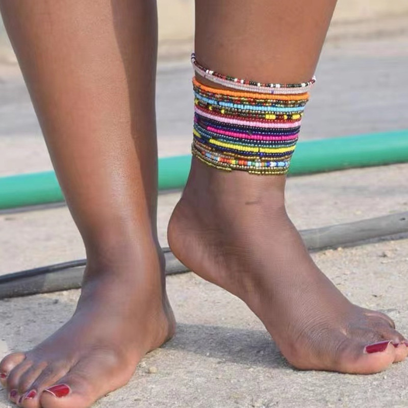 7 kom/komplet narukvica za žene Nakit za stopala u obliku školjke Ljetna plaža Narukvica za bosonogu nogu Ženska kožna narukvica na nozi Boho lanac za noge