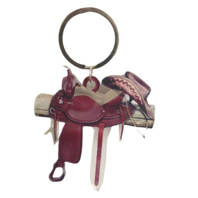 Mini breloc cu șa, accesoriu pentru breloc în stil occidental, cadouri unice noutate, breloc cu pandantiv de cal pentru femei, fete