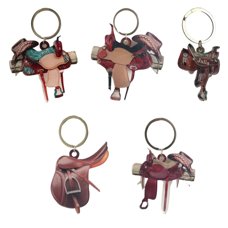 Mini breloc cu șa, accesoriu pentru breloc în stil occidental, cadouri unice noutate, breloc cu pandantiv de cal pentru femei, fete