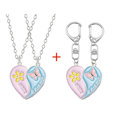 Breloc cel mai bun prieten, floare mică, pandantiv fluture, rucsac, lanț cheie pentru studenți, bijuterii pentru prietenie BFF