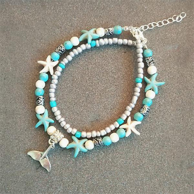 Anklet de epocă pentru femei Brățară de gleznă de plajă Brățară cu pandantiv cu picior țestoasă Boho tobilleras pulsera para tobillo Anklets for Women